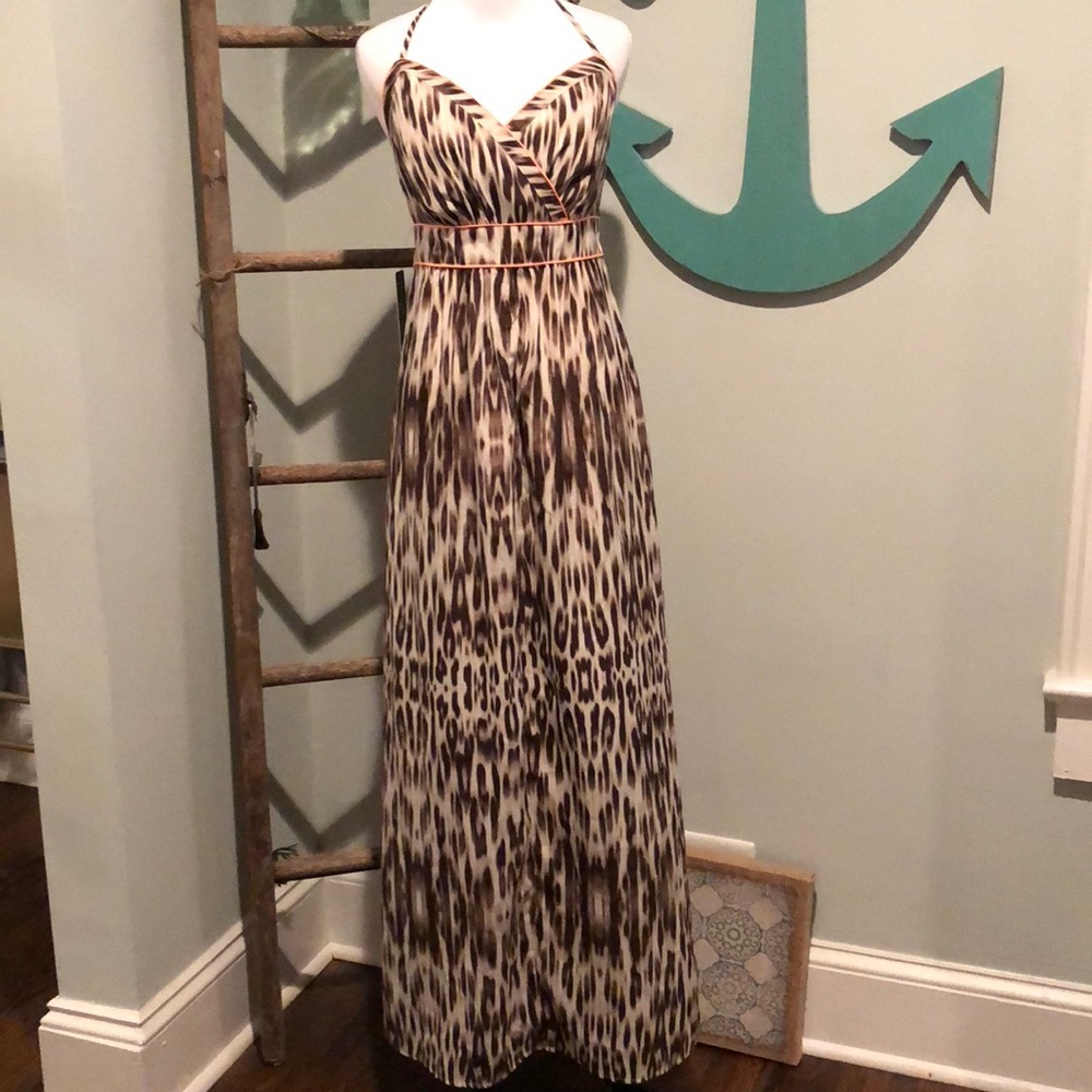 Express halter animal print dress